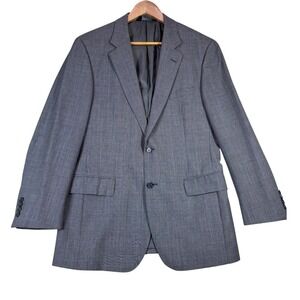 Jos A Bank Mens Grey Glen Plaid 100%‎ Wool 2-Button Blazer Sport Coat Size 40R